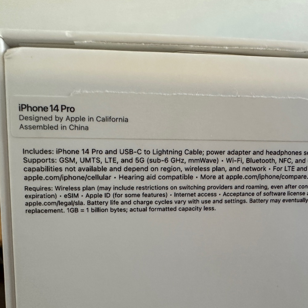 BOX ONLY for Apple iPhone 14 Pro in Deep Purple 256Gb - Picture 3 of 6